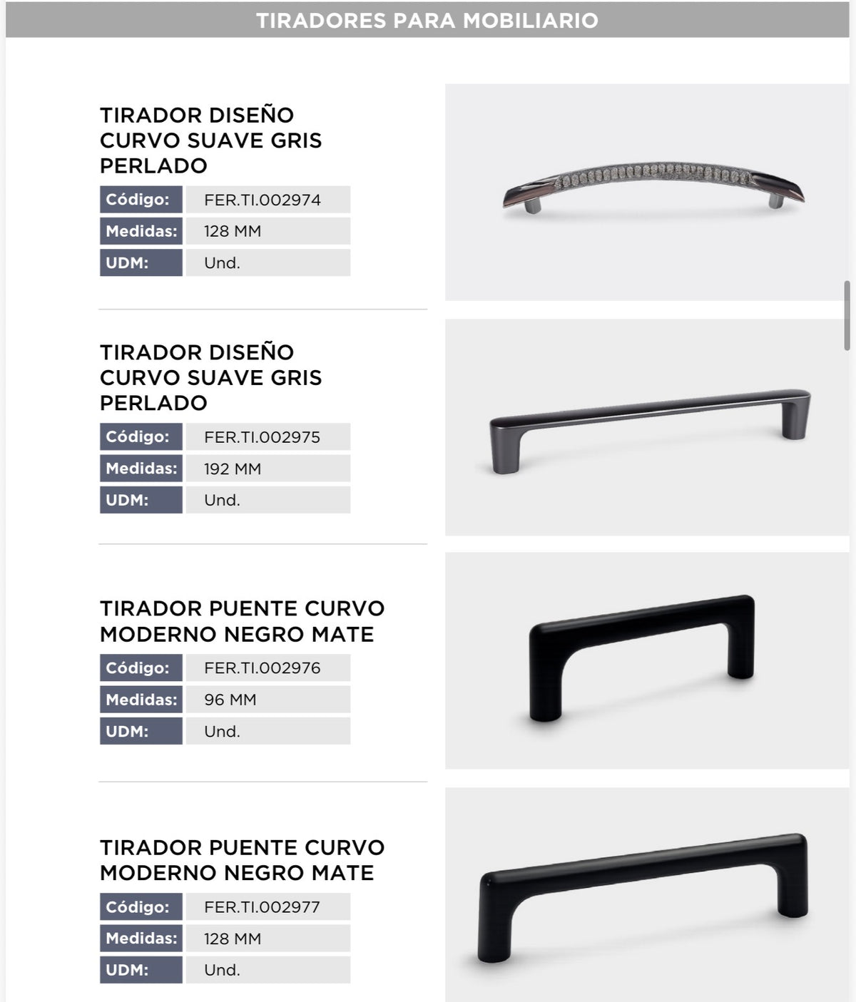 Catálogo de tiradores