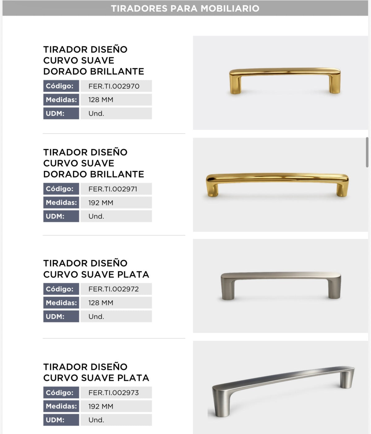 Catálogo de tiradores