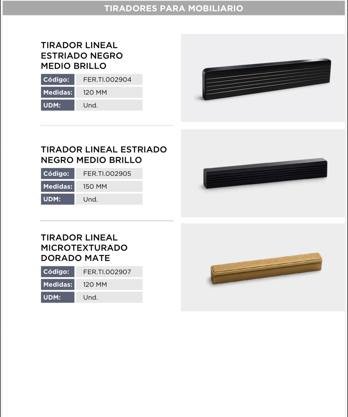 Catálogo de tiradores