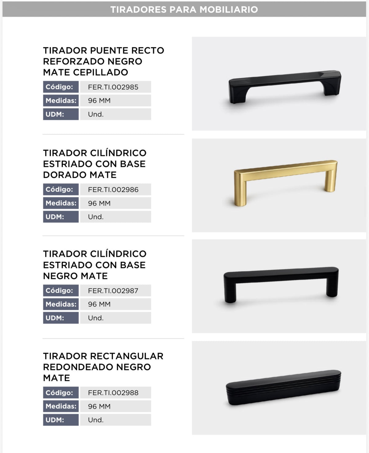 Catálogo de tiradores