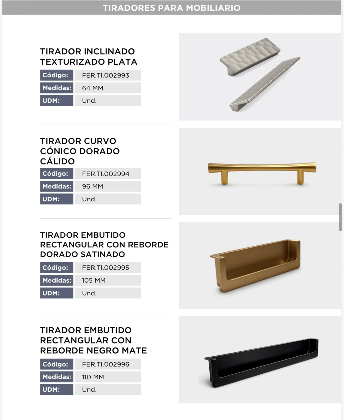 Catálogo de tiradores