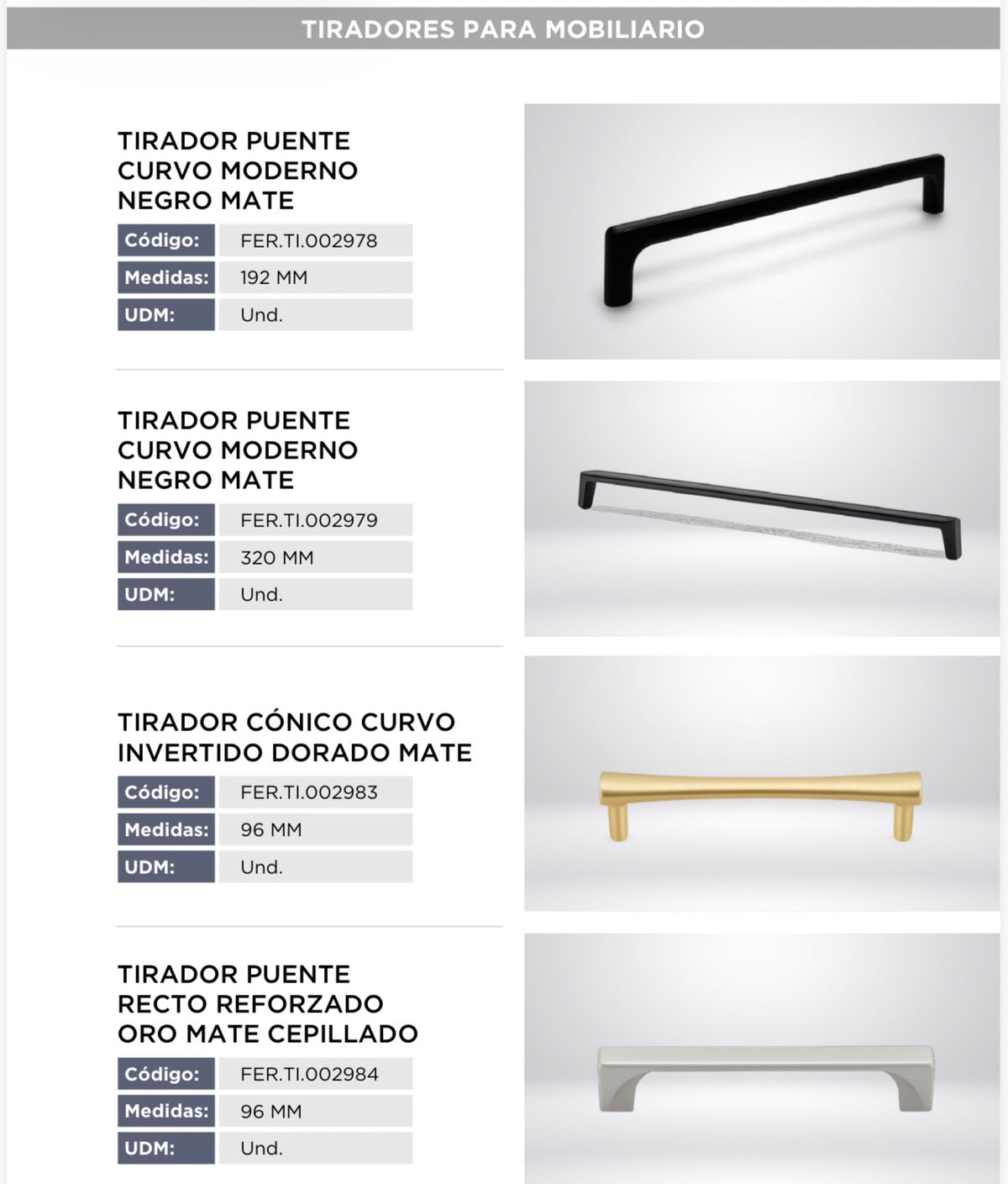 Catálogo de tiradores