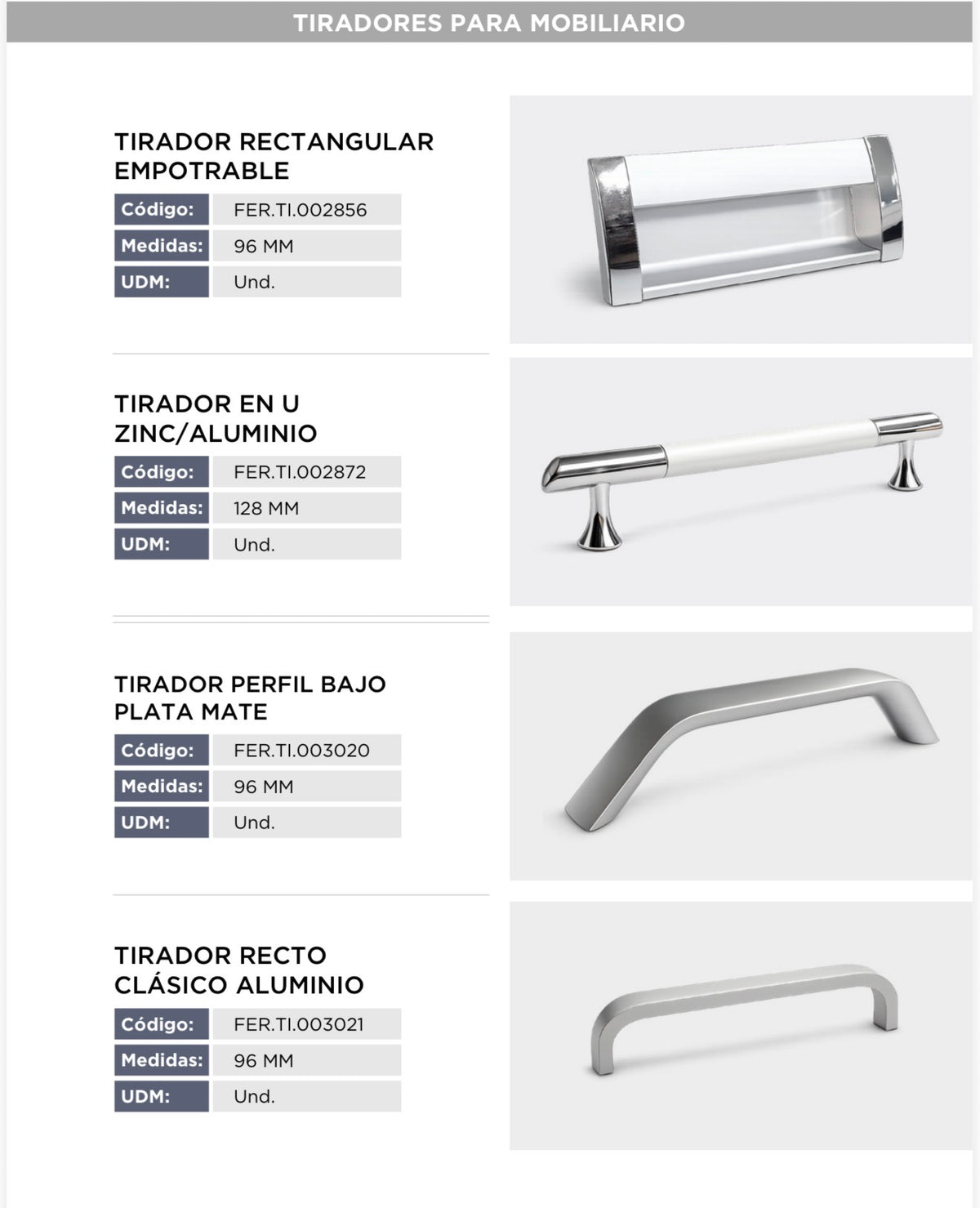 Catálogo de tiradores