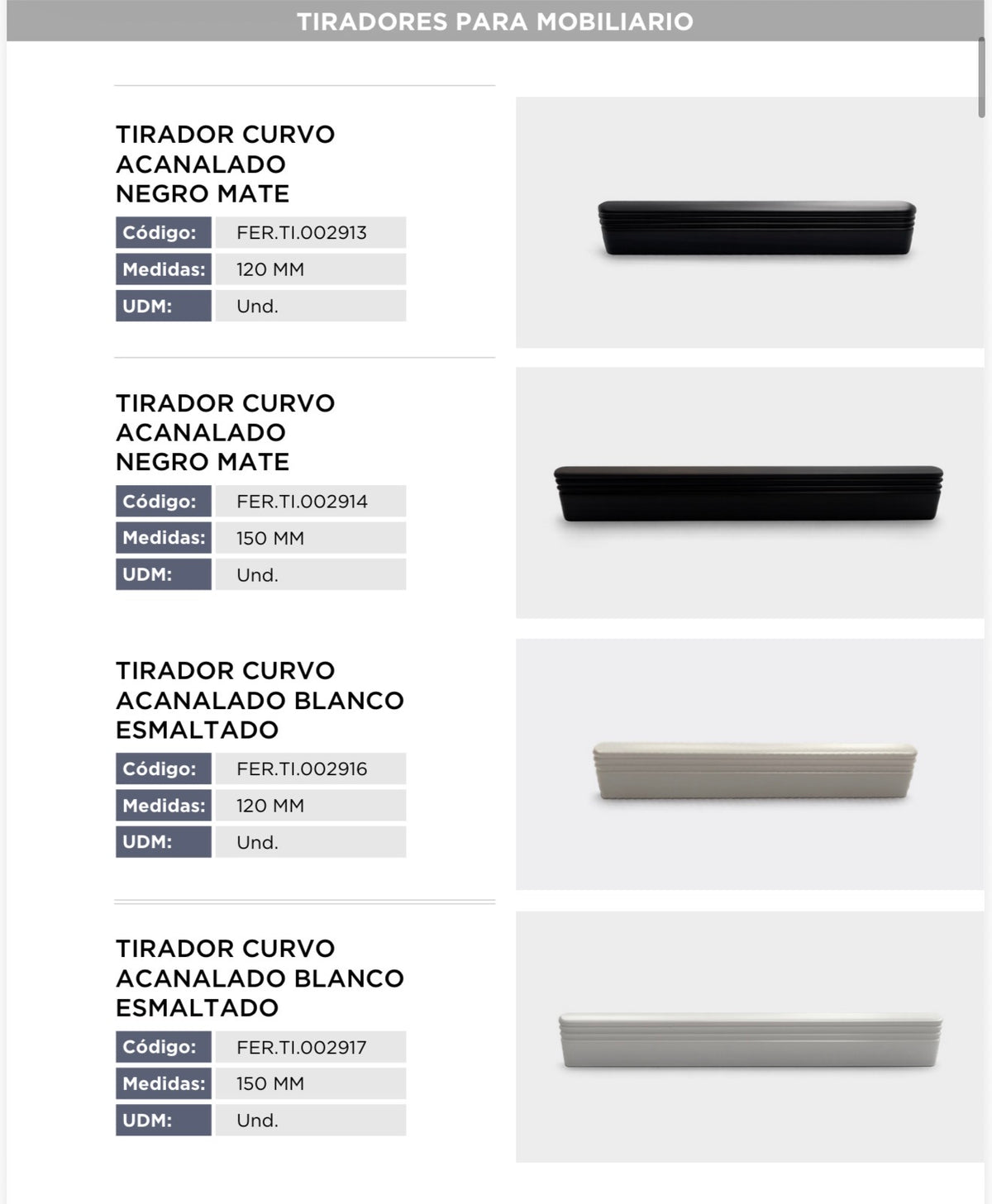 Catálogo de tiradores